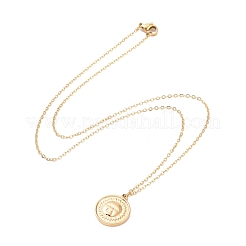Ion Plating(IP) 304 Stainless Steel Sun Coin Pendant Necklace for Women&nbsp;NJEW-F294-08G