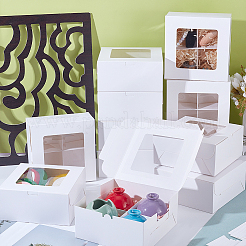 Square Foldable Paper Cake Box&nbsp;CON-WH0089-174B