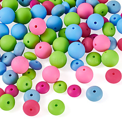 90Pcs 9 Styles Round Silicone Focal Beads&nbsp;SIL-TA0003-56