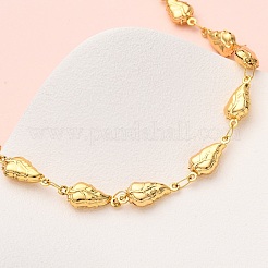 304 Stainless Steel Leaf Link Chain Necklaces for Women&nbsp;NJEW-G178-10G