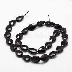 Natural Black Onyx Beads Strands&nbsp;G-P161-45-14x10mm