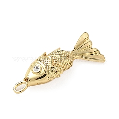 Brass Micro Pave Cubic Zirconia Pendants&nbsp;KK-I371-40G-01A