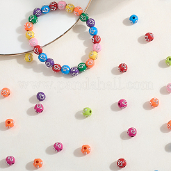 600Pcs Plating Acrylic Beads&nbsp;PACR-PA0001-10B