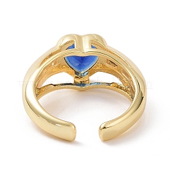 Cubic Zirconia Heart Solitaire Ring&nbsp;RJEW-G277-01G