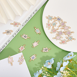 36Pcs 6 Colors Alloy Enamel Connector Charms&nbsp;FIND-CA0007-18