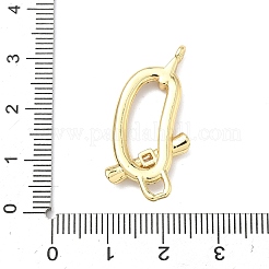 Brass Micro Pave Brass Micro Pave Clear Cubic Zirconia Irregular Oval with Bar Connector Charms&nbsp;KK-H539-06G