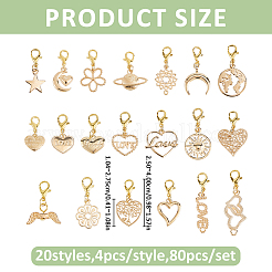 80Pcs Alloy Pendant Decorations&nbsp;HJEW-FH00316