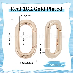 6Pcs Brass Spring Gate Rings&nbsp;FIND-SC0010-96A