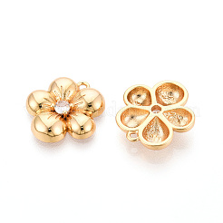 Brass Micro Pave Cubic Zirconia Pendants&nbsp;KK-N263-08G