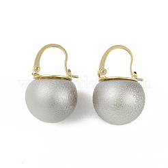 Brass with Plastic Imitation Pearl Round Hoop Earrings&nbsp;EJEW-Q391-04G-02