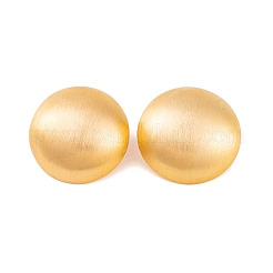 Half Round Drawbench Brass Stud Earrings for Women&nbsp;LS-EJEW-G391-16G