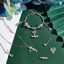 80Pcs 8 Style Golf Theme Tibetan Style Alloy Pendants&nbsp;FIND-AR0001-89