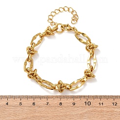 304 Stainless Steel Knot Link Chain Bracelets&nbsp;BJEW-F536-06G