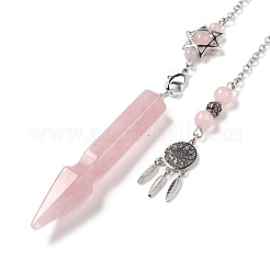 Natural Rose Quartz Pointed Dowsing Pendulums&nbsp;G-I322-01P-01