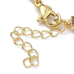 Rectangle Brass Pave Cubic Zirconia Link Chain Bracelets for Women&nbsp;BJEW-P385-05G-02