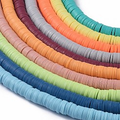 Flat Round Handmade Polymer Clay Beads&nbsp;CLAY-R067-6.0mm-M3