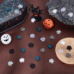 120Pcs 6 Colors Resin Spider Cabochons&nbsp;MRMJ-AR0001-29