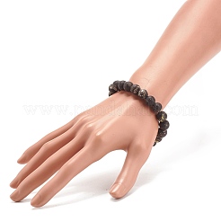 Round Natural Agate Stretch Beaded Bracelets&nbsp;BJEW-JB08196-04
