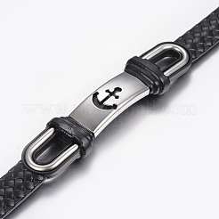PU Leather Braided Cord Bracelets&nbsp;BJEW-E324-C07
