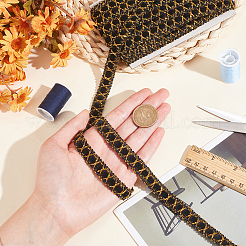 10M Polyester Gold Metallic Lace Ribbon&nbsp;DIY-WH0491-43B