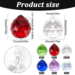 Teardrop Transparent K9 Glass Pendants&nbsp;GLAA-SP0001-22