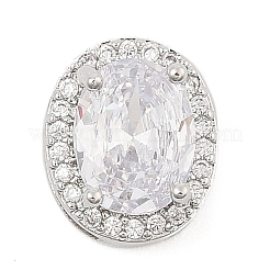 Brass Micro Pave Cubic Zirconia Slide Charms&nbsp;ZIRC-I068-11P