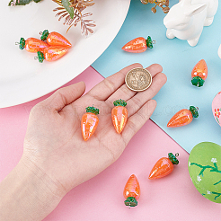 12Pcs Carrot AB Color Resin Pendants&nbsp;RESI-PH0002-47