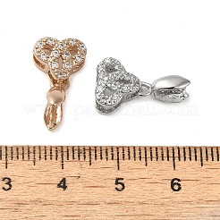 Rack Plating Brass Micro Pave Clear Cubic Zirconia Ice Pick Pinch Bails&nbsp;KK-K340-06