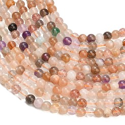 Natural Moonstone & Amazonite & Amethyst & Strawberry Quartz Beads Strands&nbsp;G-A324-A01-4mm