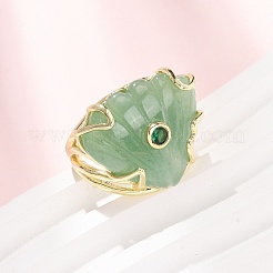 Natural Green Aventurine Cuff Rings&nbsp;GG-CBA5FCC-04G-07