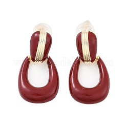 Brass Enamel Stud Earrings&nbsp;EJEW-P301-11G