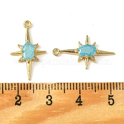 Brass Micro Pave Cubic Zirconia Pendants&nbsp;X-KK-M277-08G-06