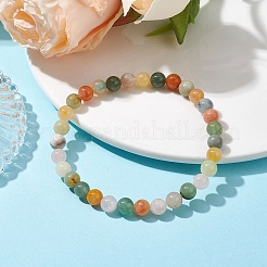 Natural Mixed Stone Round Beaded Stretch Bracelets&nbsp;BJEW-JB09917-04