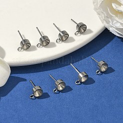 Non-Tarnish 201 Stainless Steel Stud Earring Settings&nbsp;X-STAS-S041-08