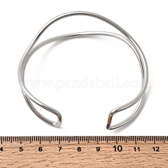 304 Stainless Steel Cuff Bangles for Women&nbsp;BJEW-Z150-01P-02