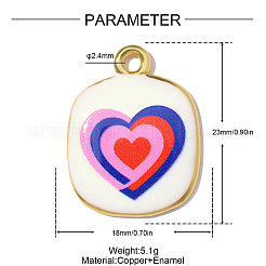 Printed Brass with Enamel Pendants&nbsp;KK-OY001-46G
