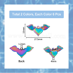 12Pcs 2 Colors 304 Stainless Steel Pendants&nbsp;STAS-DC0014-10