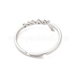 Non-Tarnish 304 Stainless Steel Word Adjustable Ring&nbsp;RJEW-L107-028P