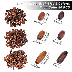 240Pcs 6 Style Retro Wooden Beads&nbsp;WOOD-GA0001-44