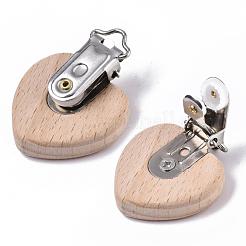 Beech Wood Baby Pacifier Holder Clips&nbsp;WOOD-T015-01