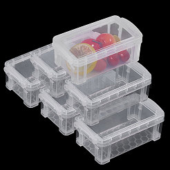 Transparent Plastic Stackable Mini Organizer Bead Containers with Locking Lid&nbsp;CON-WH0123-31E