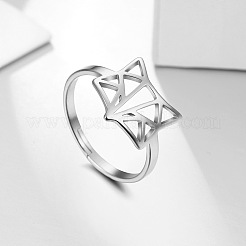 Hollow 304 Stainless Steel Finger Rings&nbsp;WGF195D-01