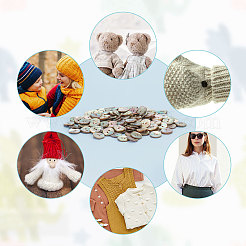 120Pcs Natural Shell Buttons&nbsp;BUTT-FG0001-13