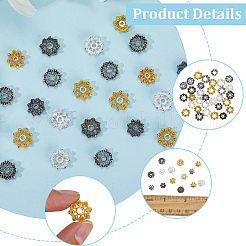 112Pcs 8 Styles Tibetan Styles Alloy Bead Caps&nbsp;TIBE-SC0002-41