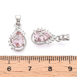 Brass Micro Pave Cubic Zirconia Pendants&nbsp;KK-N264-05P
