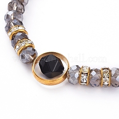 Natural Black Agate(Dyed) Gemstone Stretch Bracelets&nbsp;BJEW-JB05025-05