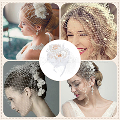 Bridal Mesh Veil Floral Cloth Hair Combs&nbsp;MRMJ-WH0077-096