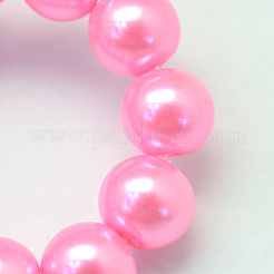 Baking Paint Pearlized Glass Pearl Round Bead Strands&nbsp;HY-Q330-8mm-68