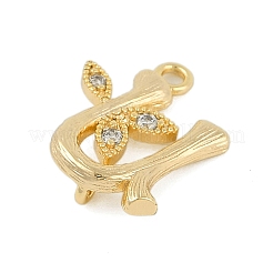 Brass Crystal Rhinestone Letter Links Connector Charms&nbsp;KK-S395-06G-U