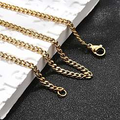 Ion Plating(IP) 304 Stainless Steel Curb Chain Necklaces&nbsp;NJEW-H492-01G